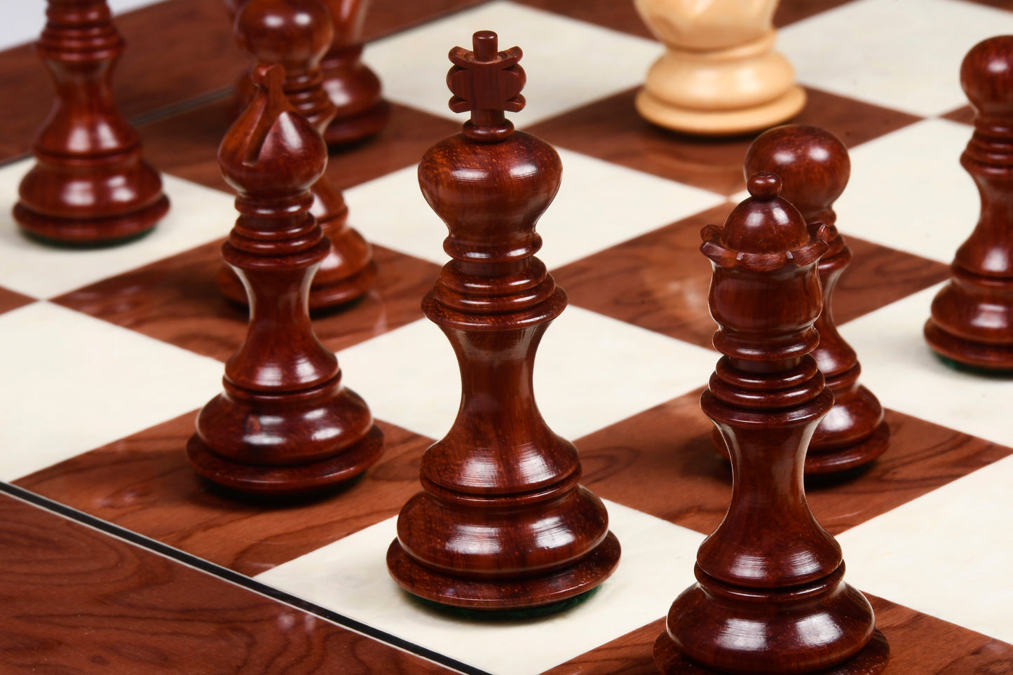 Meghdoot Staunton Series Wooden Chess Pieces in Bud Rose & Box Wood - 3.2" King