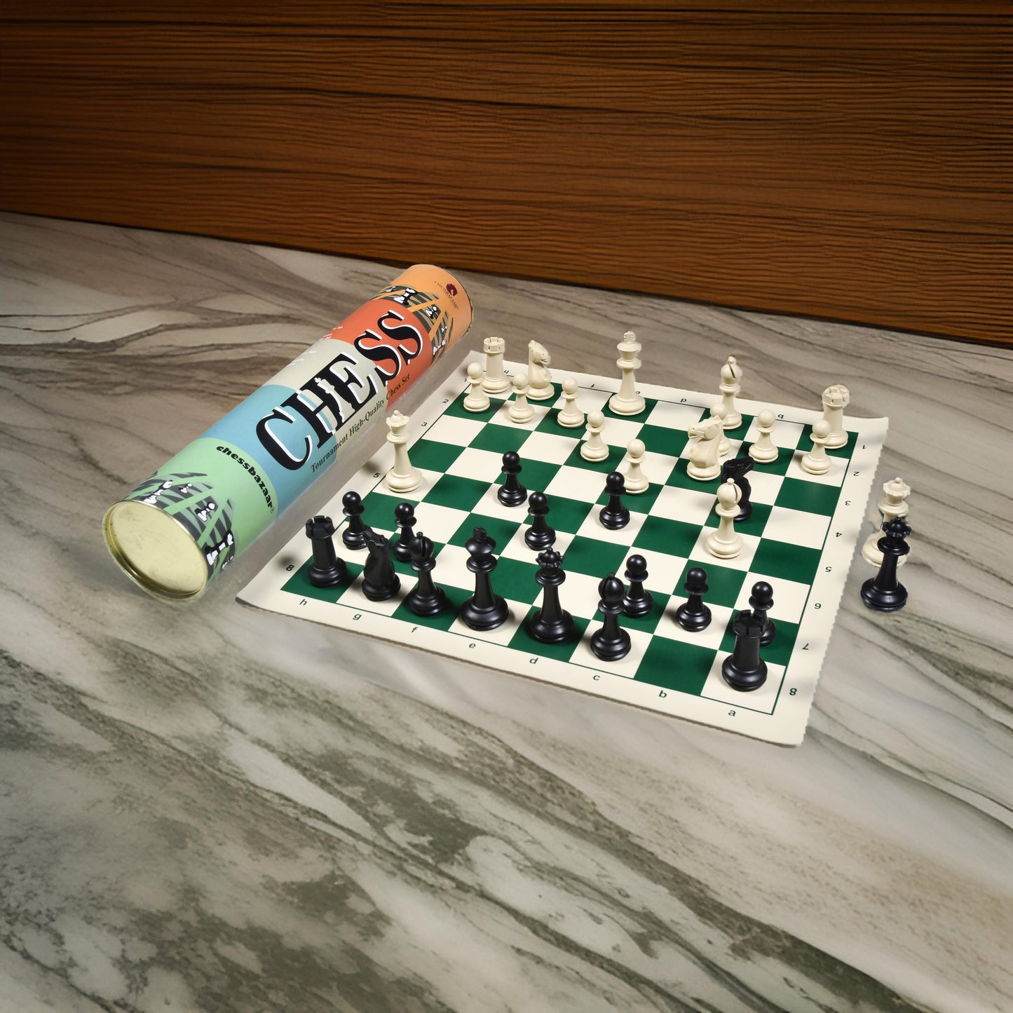 The Checkmate Series Tournament Plastic Chess Set (34 Pieces) Heavily Weighted with Extra Queens - 3.75" King