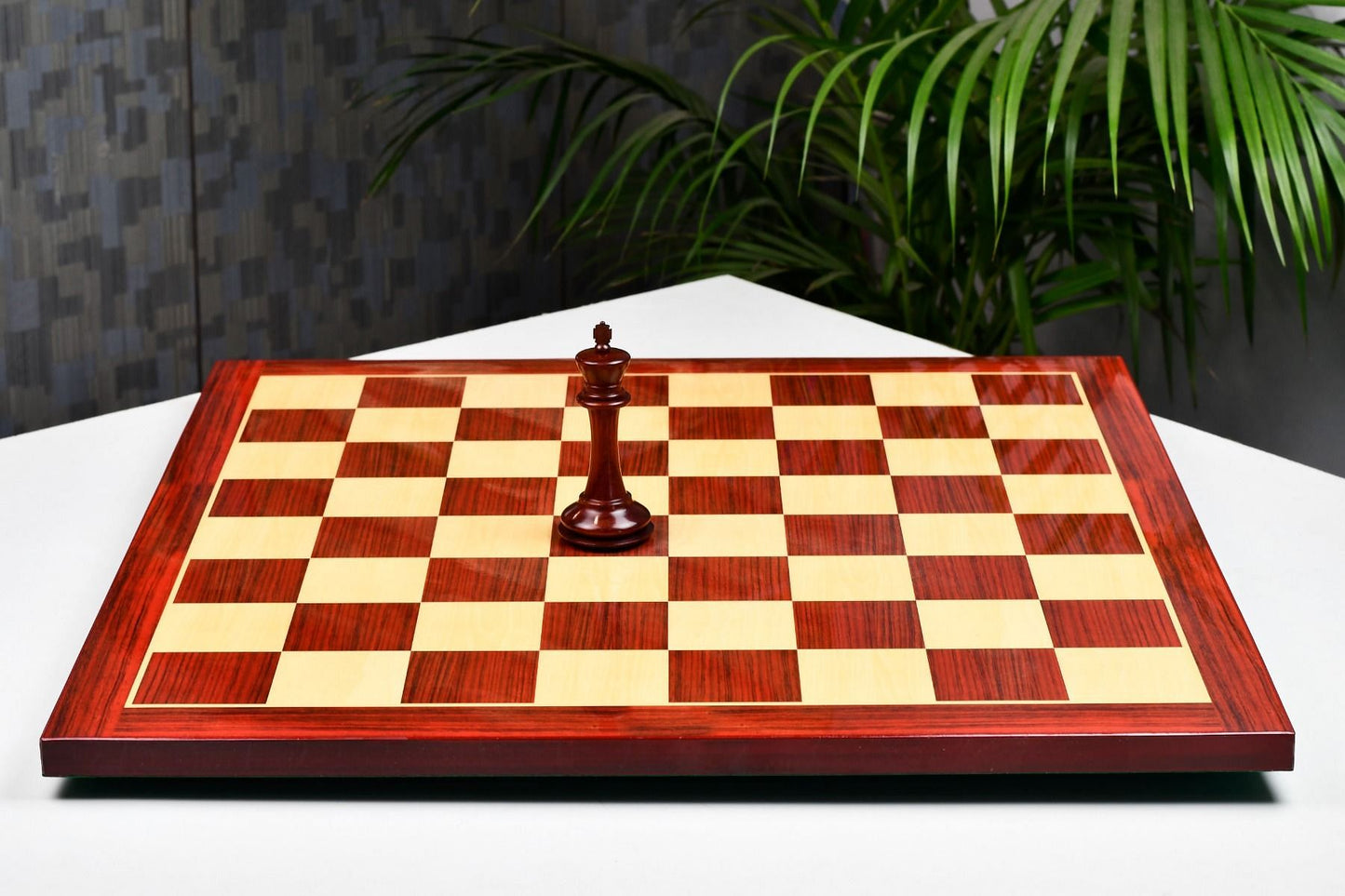 Wooden Printed Chess Board in Bud Rosewood & Boxwood Look 21" - 55 mm