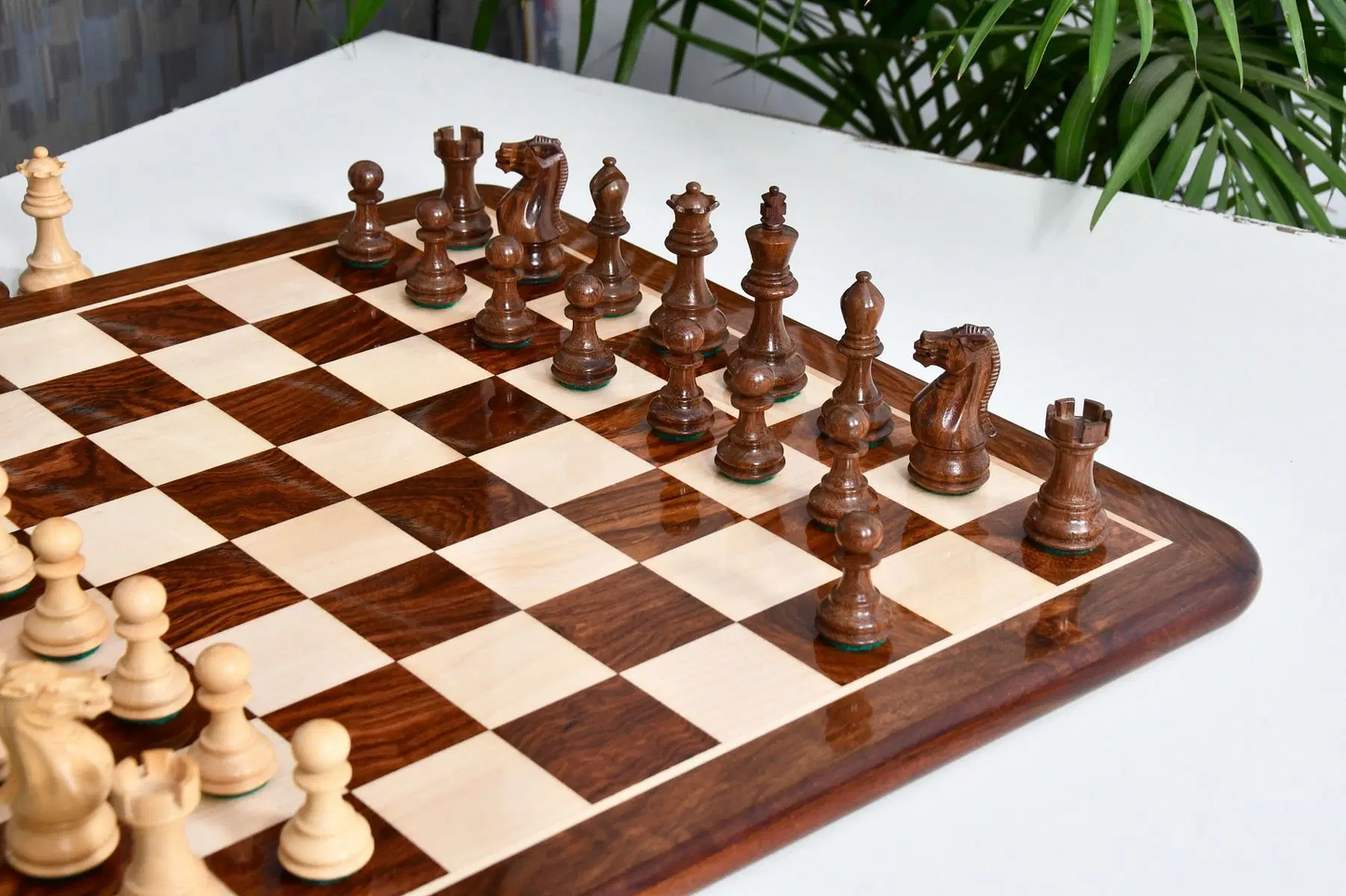 The Player Series Staunton Chess Pieces in Acacia Wood & Box Wood - 3.0" King