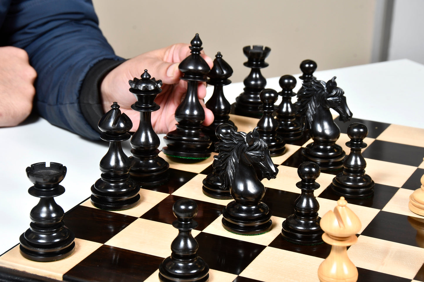CB Wild Stallion Luxury Chess Pieces in Ebony & Boxwood - 4.4" King