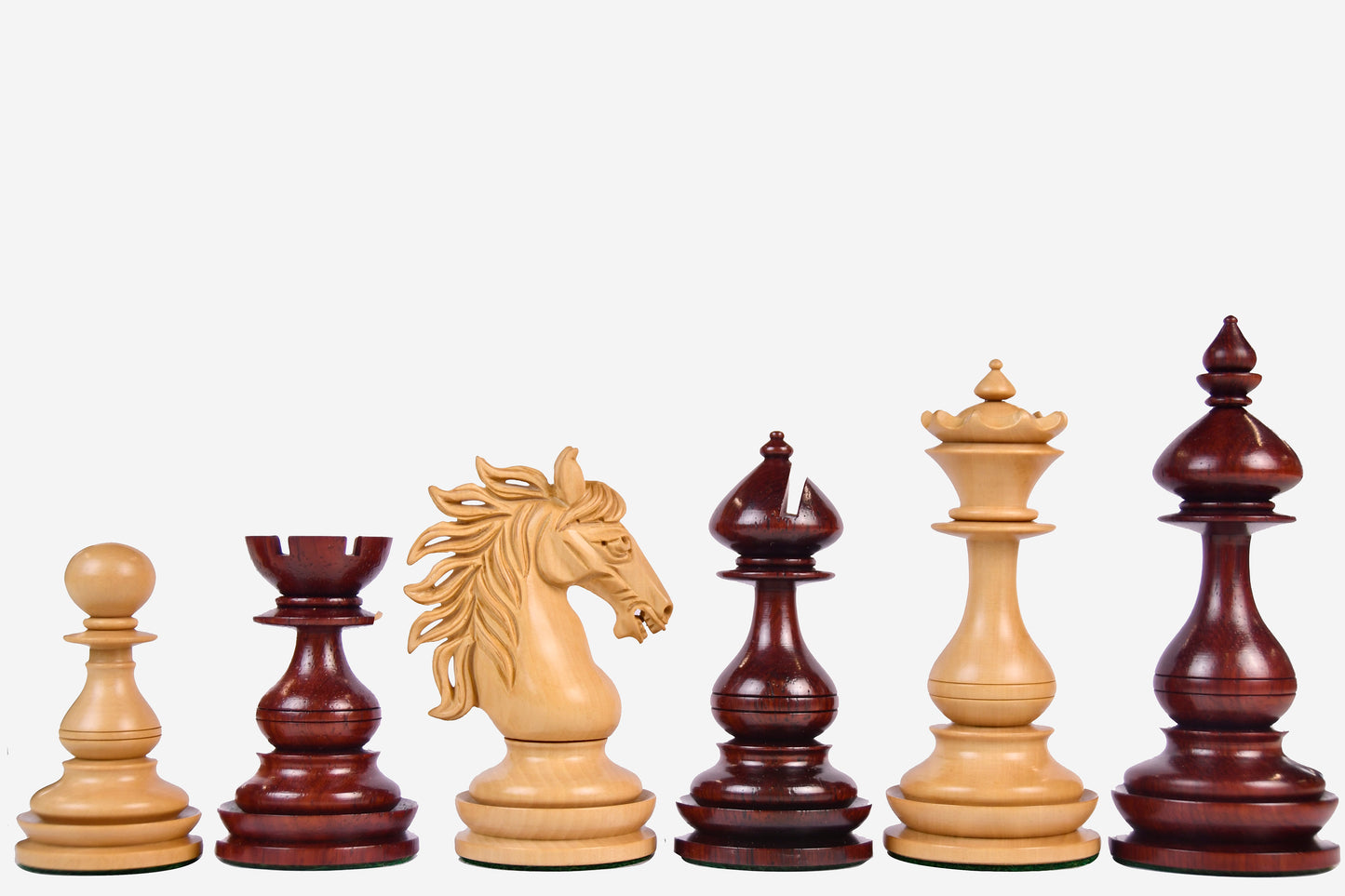 CB Wild Stallion Luxury Chess Pieces in Bud Rosewood & Boxwood - 4.4" King