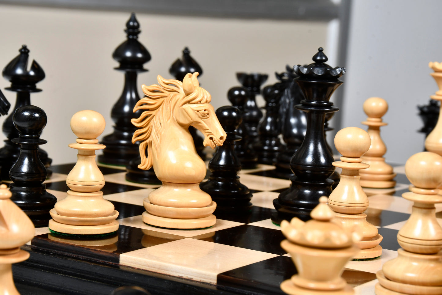 CB Wild Stallion Luxury Chess Pieces in Ebony & Boxwood - 4.4" King