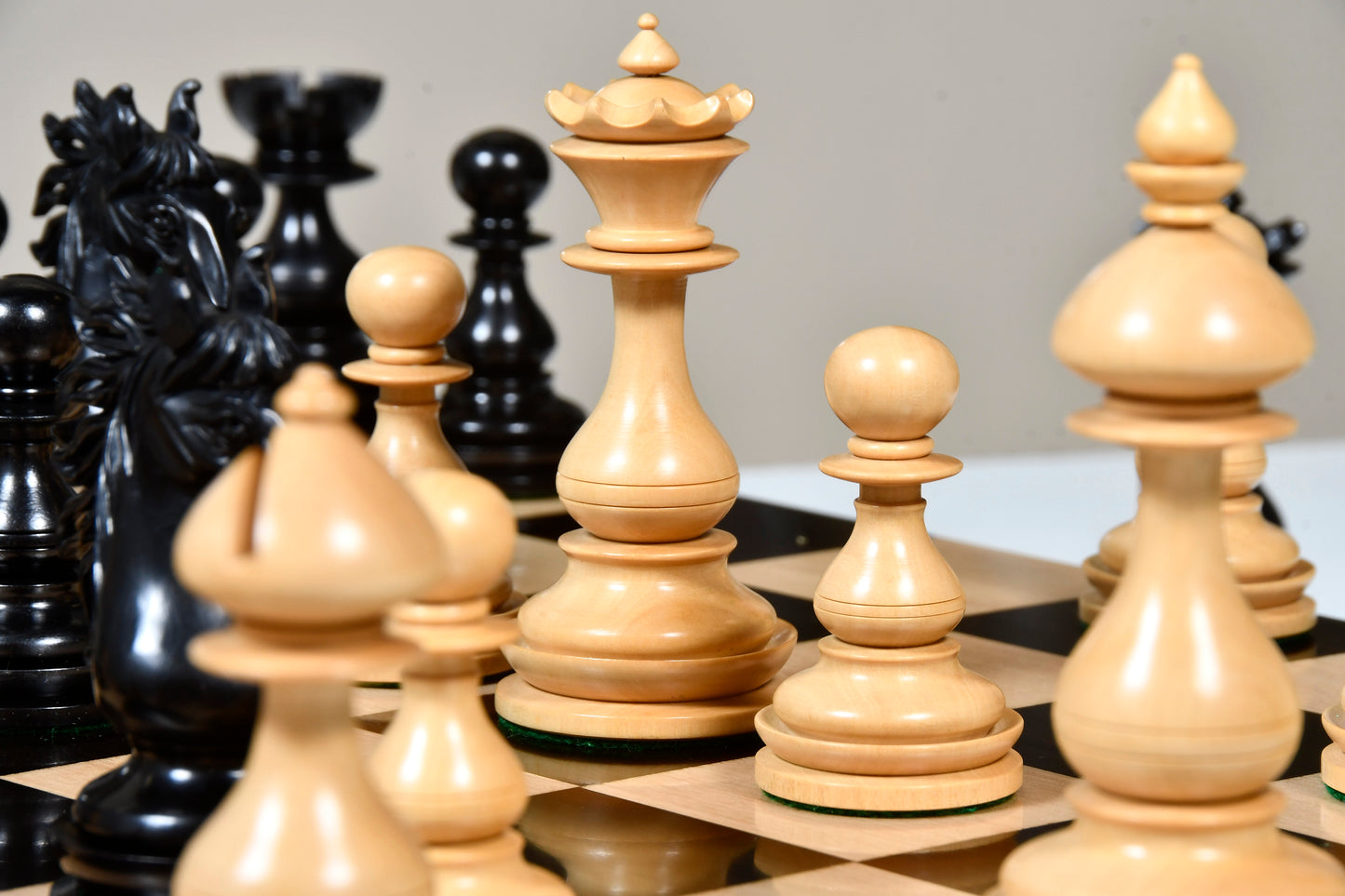 CB Wild Stallion Luxury Chess Pieces in Ebony & Boxwood - 4.4" King
