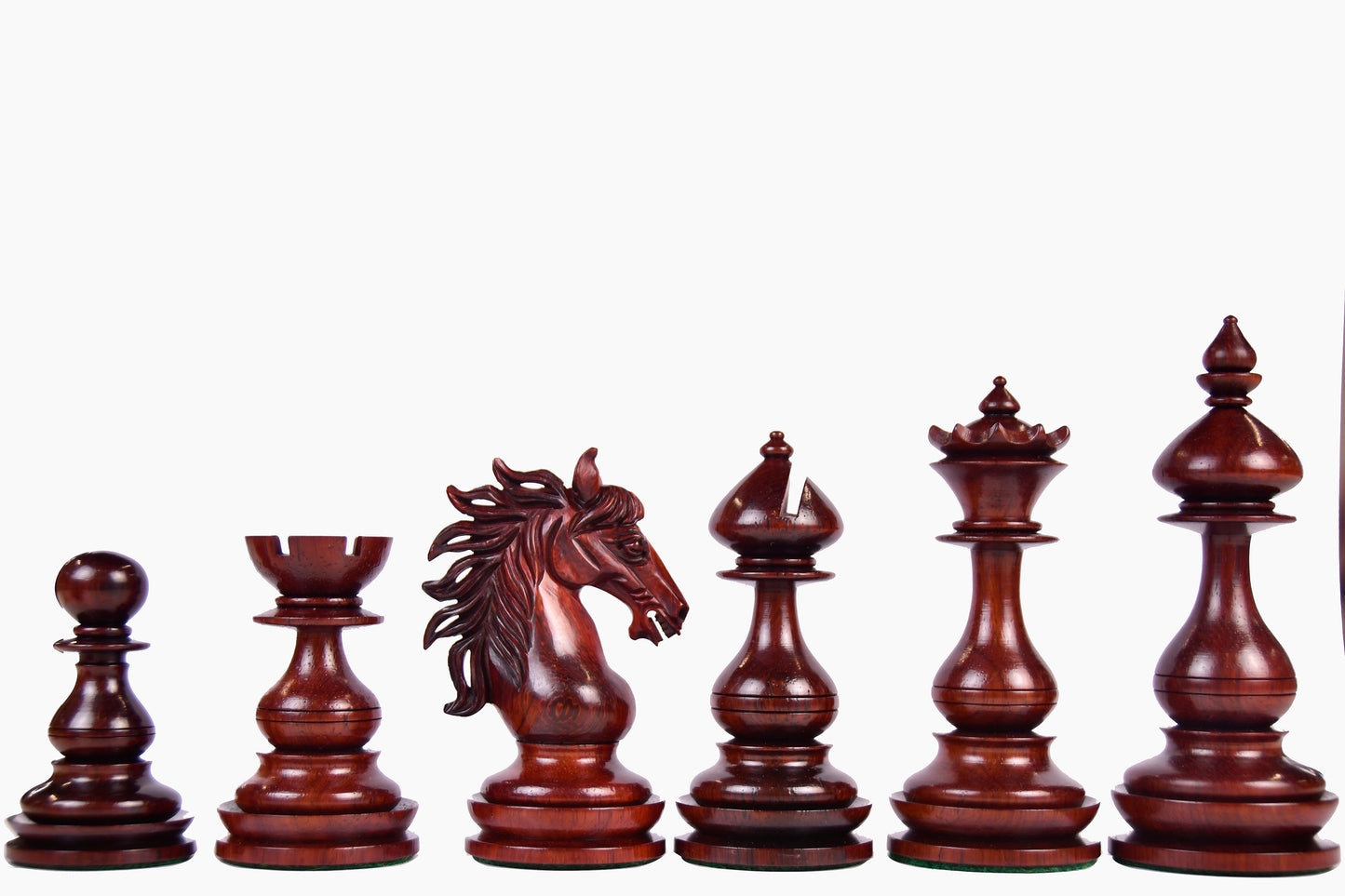 CB Wild Stallion Luxury Chess Pieces in Bud Rosewood & Boxwood - 4.4" King