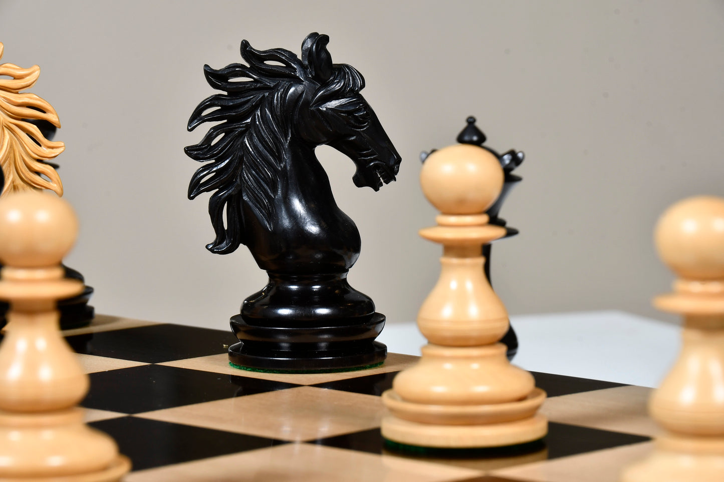 CB Wild Stallion Luxury Chess Pieces in Ebony & Boxwood - 4.4" King