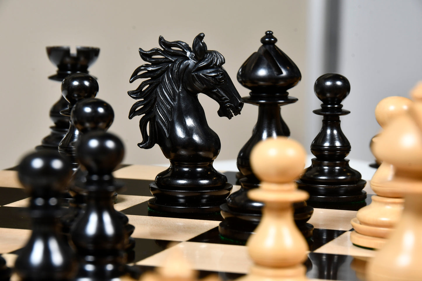 CB Wild Stallion Luxury Chess Pieces in Ebony & Boxwood - 4.4" King