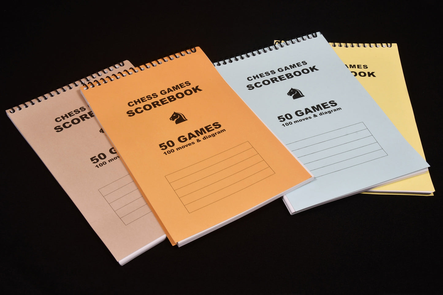 Standard Chess Score Book in Spiral Binding for Chess Tournaments - 50 Games(Pack of 4)