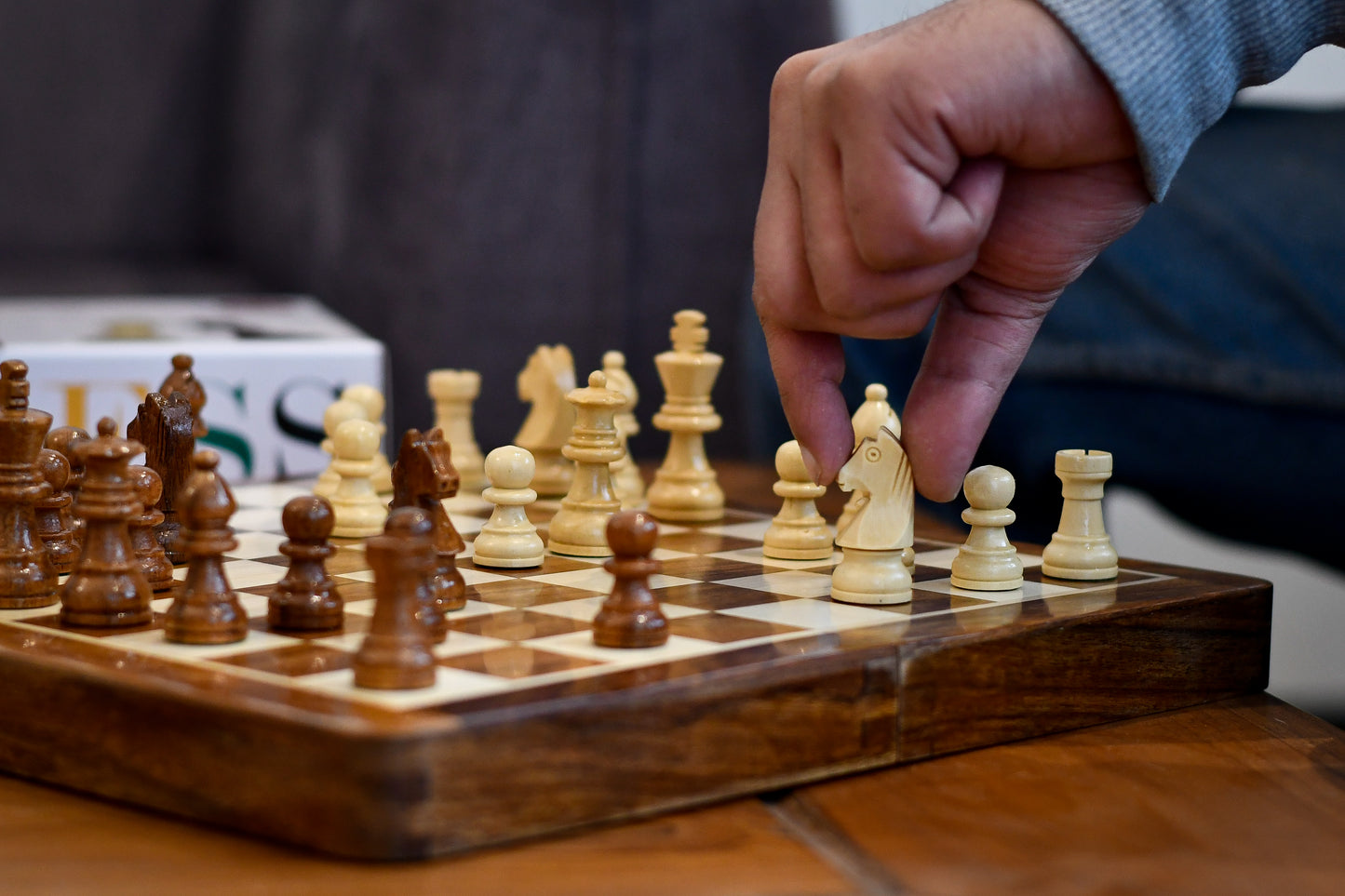 travel size knight chess pieces made of maple 