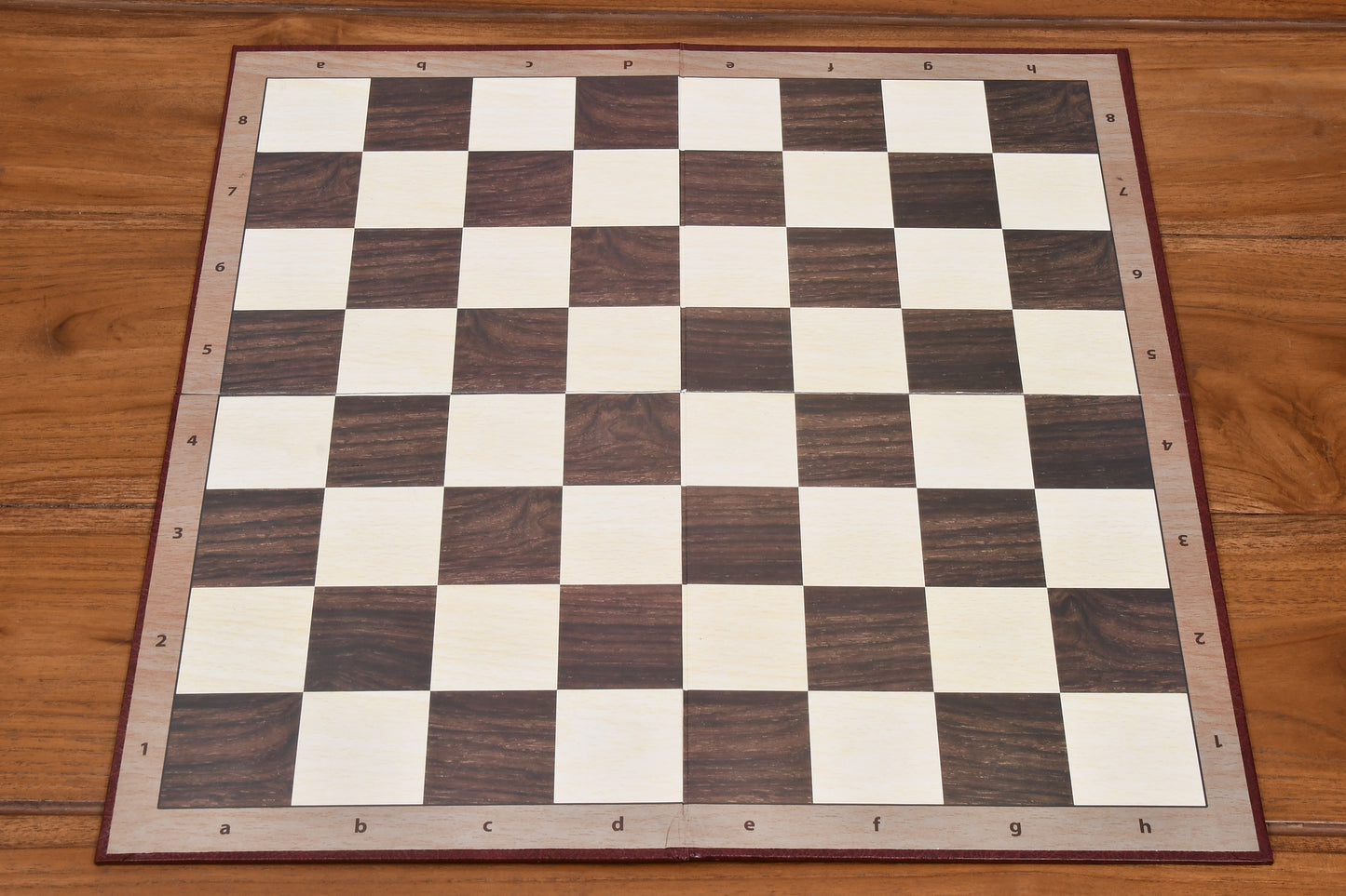 Combo of The Blitz Series Plastic Chess Pieces Dyed in Sandalwood and Chocolate Brown - 3.8" King with Folding Chess Board