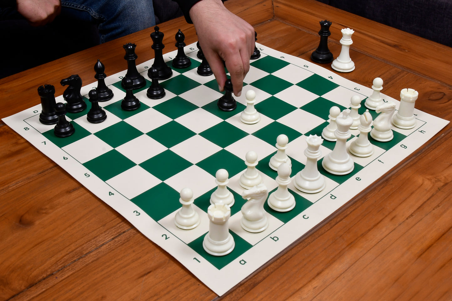 The Professional Staunton Series Tournament Chess Pieces Sets in Black Dyed & Ivory White Solid Plastic - 3.75" King