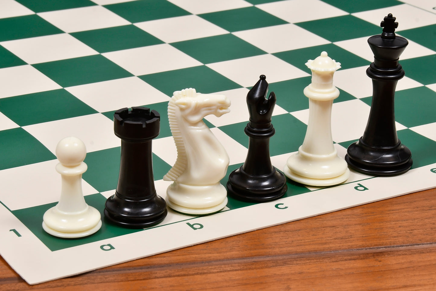 The Chess Master Staunton Series Chess Pieces in Black Dyed & Ivory White Solid Plastic - 3.8" King