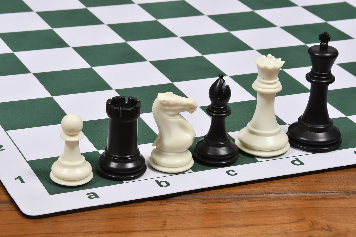 The Professional Staunton Series Tournament Chess Pieces Sets in Black Dyed & Ivory White Solid Plastic - 3.75" King