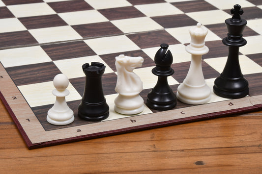 Combo of The Club Series Special Light Weighted Plastic Chess Set - 3.8" King with Folding Chess Board