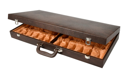 Briefcase Style Leatherette Chess Storage Box