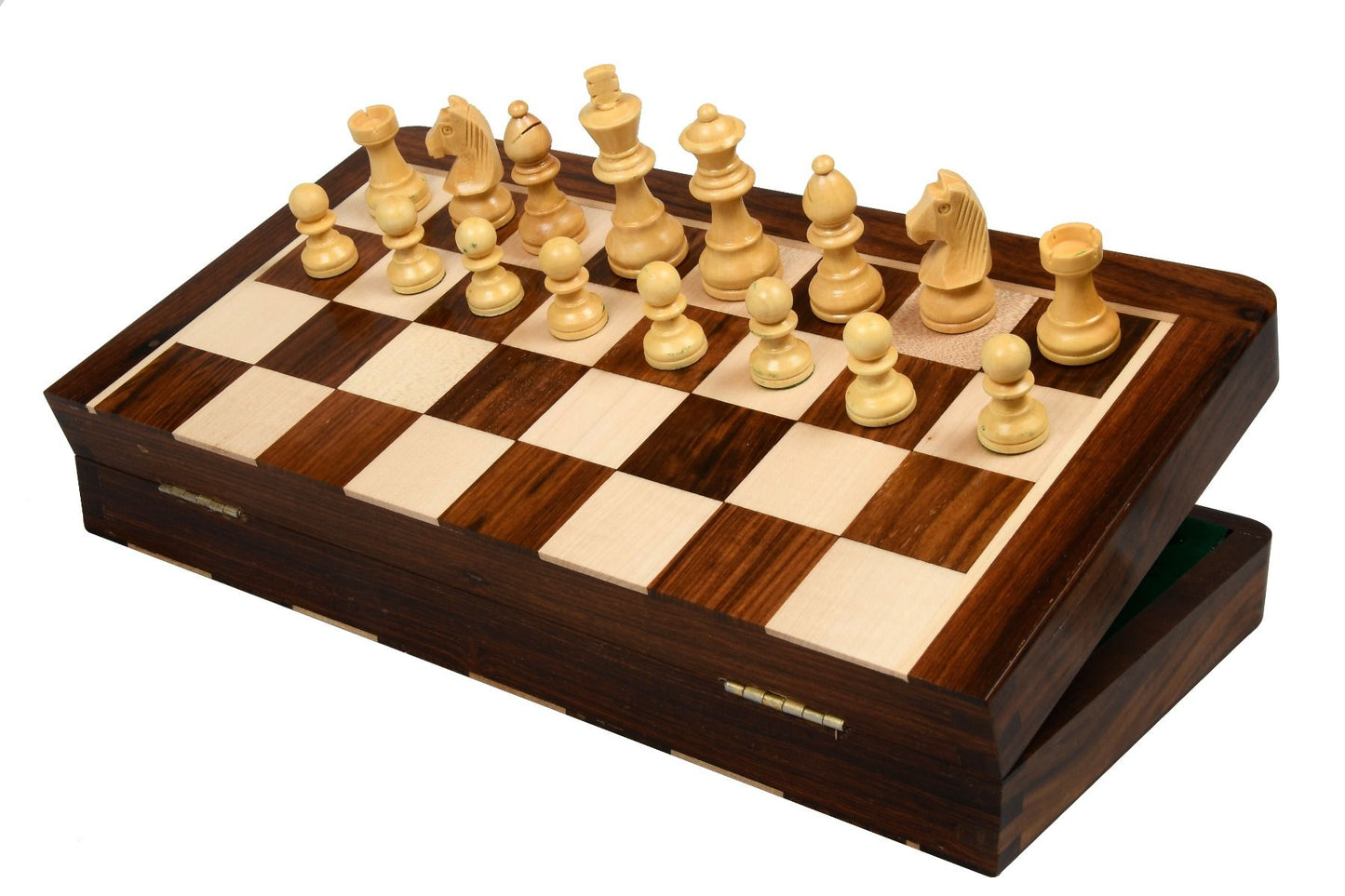 14 inches foldable chess board in sheesham & maple