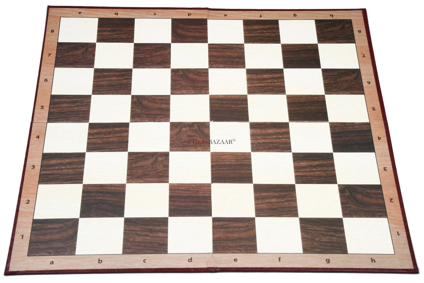 Folding Cardboard 19" Chess Board with Notations in Brown and Off White square - 55mm square