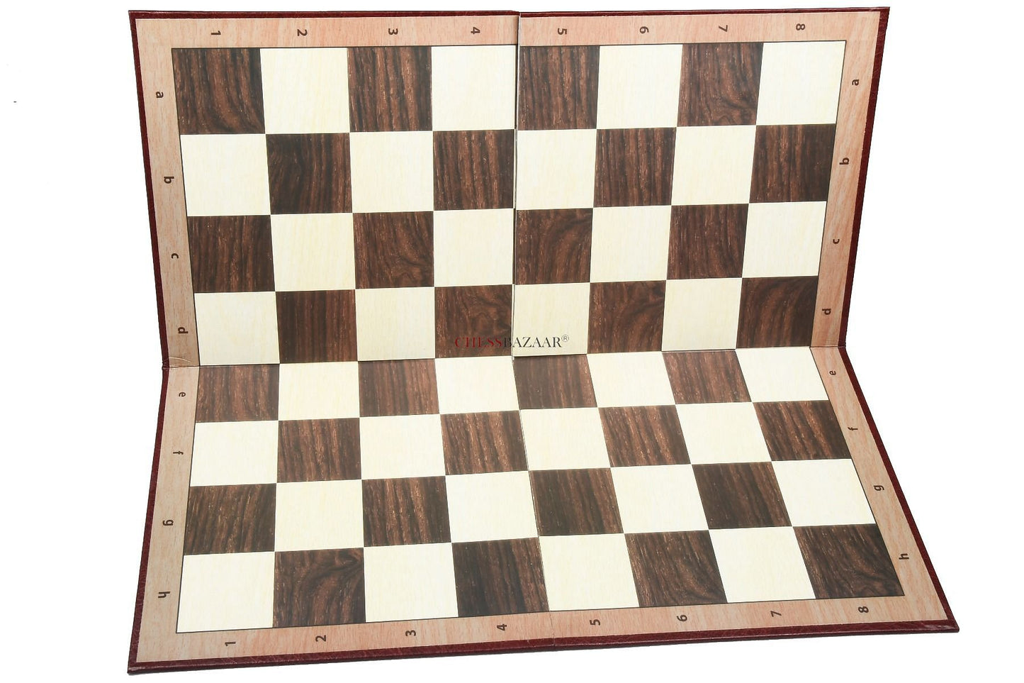 Folding Cardboard 19" Chess Board with Notations in Brown and Off White square - 55mm square