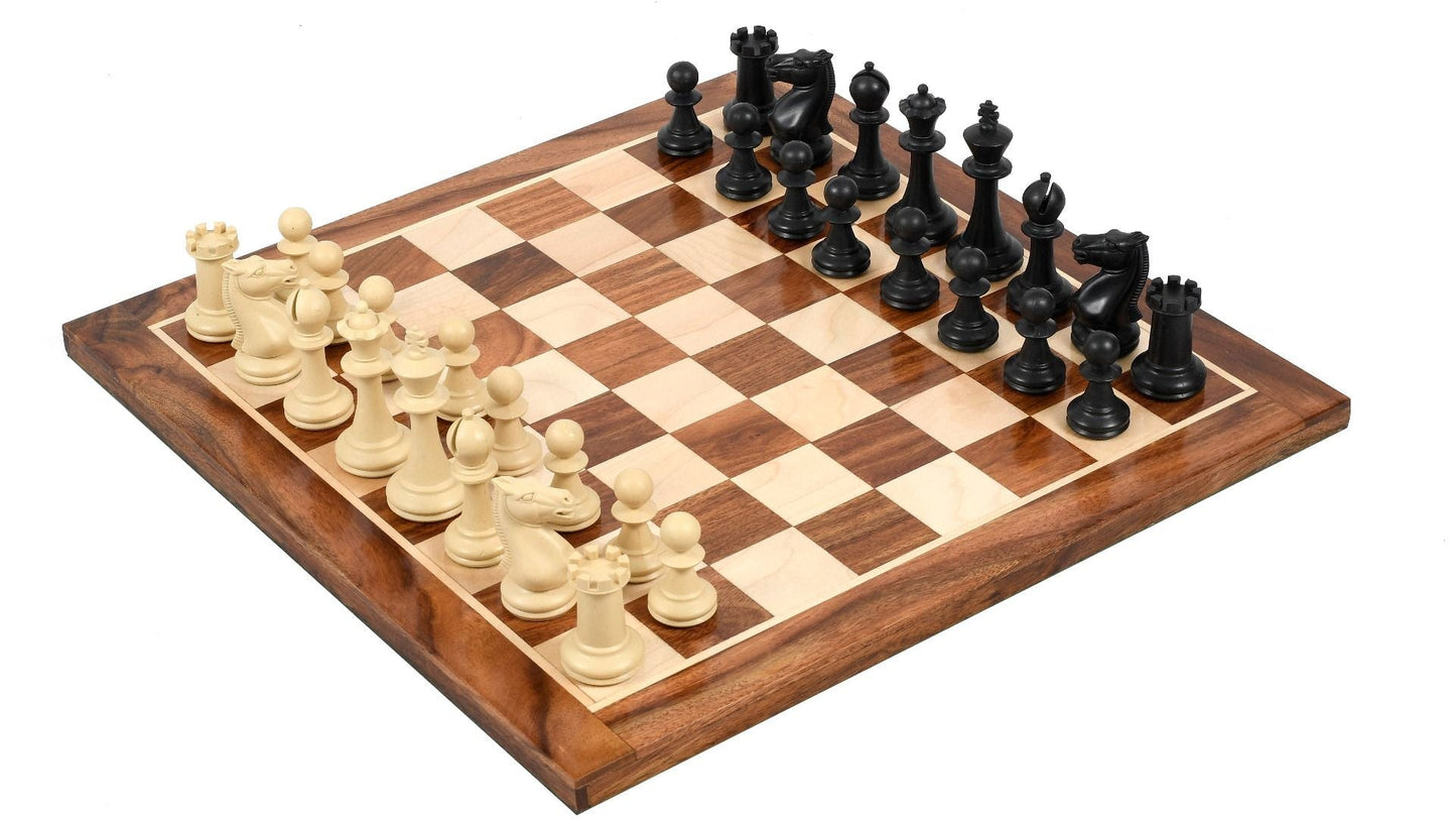Combo of the Study Analysis Plastic Chess Pieces & Wooden Chess Board - 3.1" King