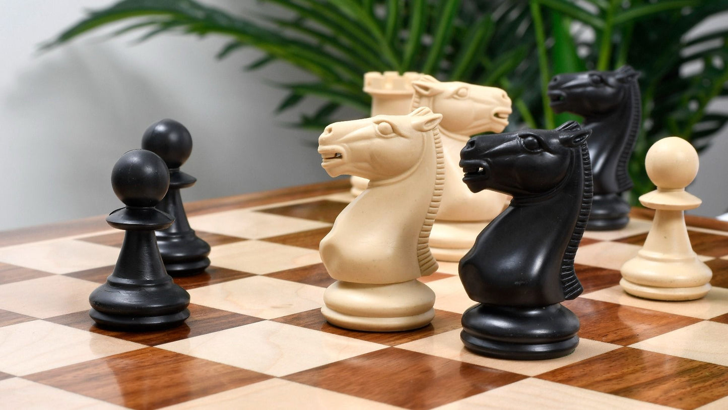 Combo of the Study Analysis Plastic Chess Pieces & Wooden Chess Board -  3.1 King