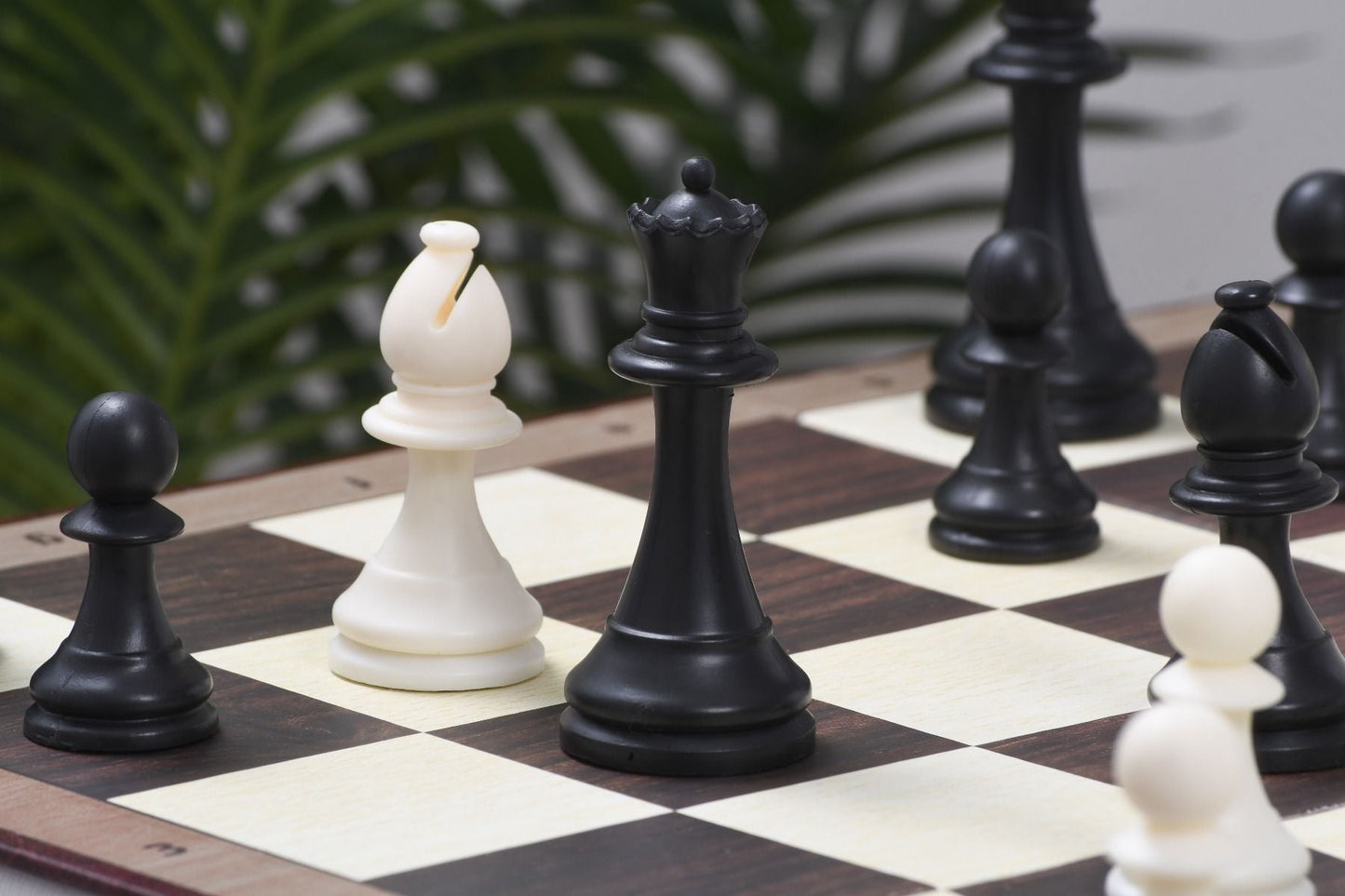 Combo of The Club Series Special Light Weighted Plastic Chess Set - 3.8" King with Folding Chess Board