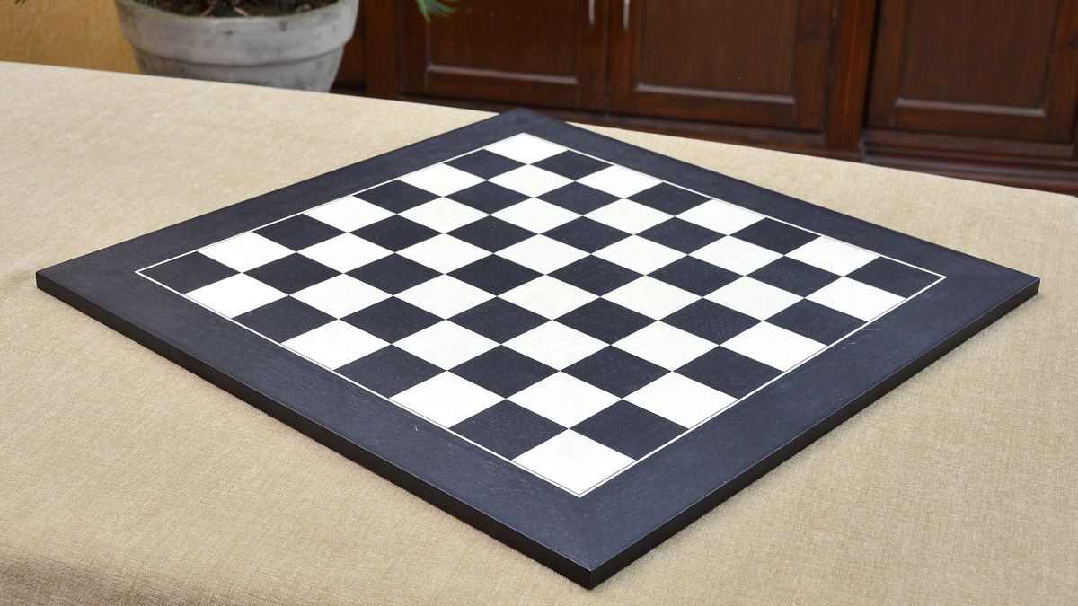 Combo of Minimalist Hermann Ohme Chess Set in Dyed Boxwood & Box Wood & Black Anigre Maple Wooden Chess Board - 3.75" King