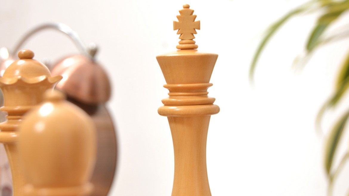 Combo of Pegasus Series Artisan Staunton Chess Set ver 2.0 in Ebony / Boxwood - 4.6" King & Wooden Chess Board Ebony Sheesham Wood 23" - 60 mm