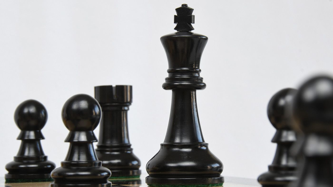Combo of The Ultimate Series Staunton Chess Pieces Only in Ebonized / Boxwood - 3.75" King with Ebony Wooden Chess Board