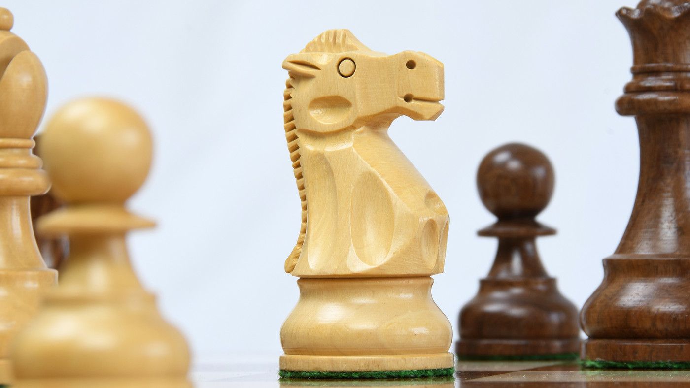 Combo of Reproduced 1972 Reykjavik Championship Series Chess Pieces in Sheesham & Box Wood - 3.7" King with Wooden Chess Board